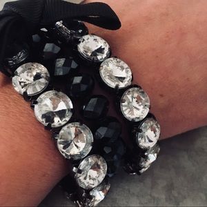 Large Rhinestones Bracelet Stack